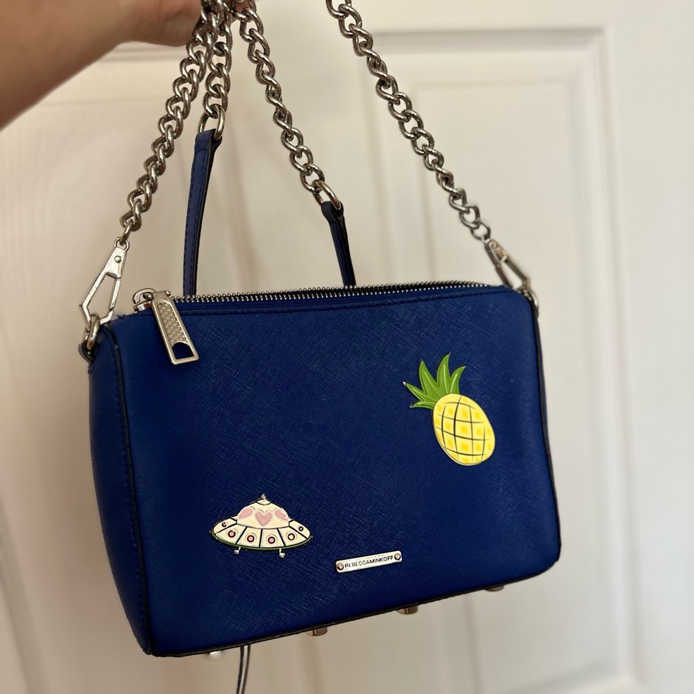 Rebecca Minkoff Avery crossbody bright blue & silver hardware and dust bag - Picture 7 of 15